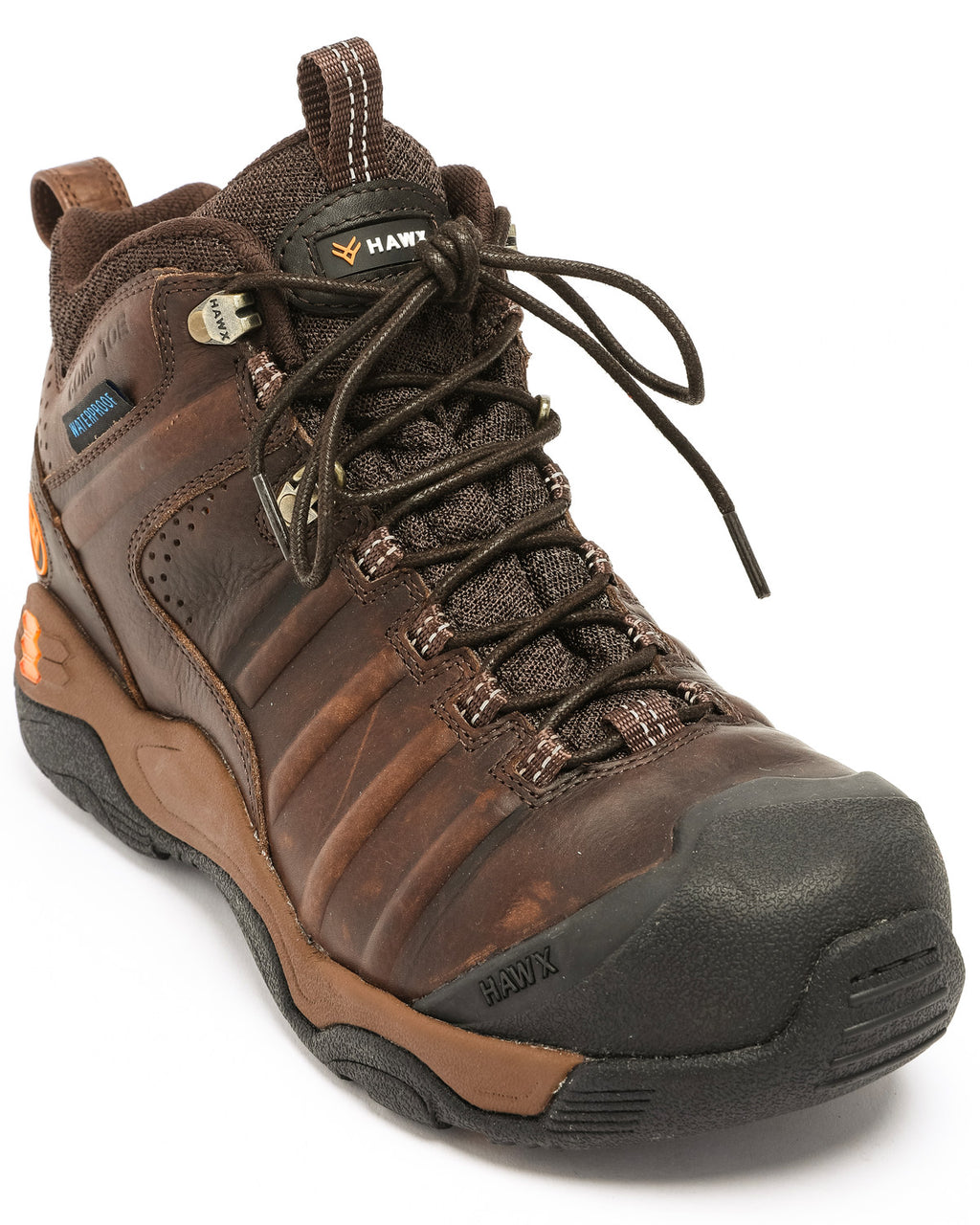 Hawx Men\'s Axis Waterproof Hiker Boot Composite Toe Leather Men’s Size 13 D Gorp Hawx Mens Axis Brown WTP Composite Toe Waterproof Work Boots  main image 4