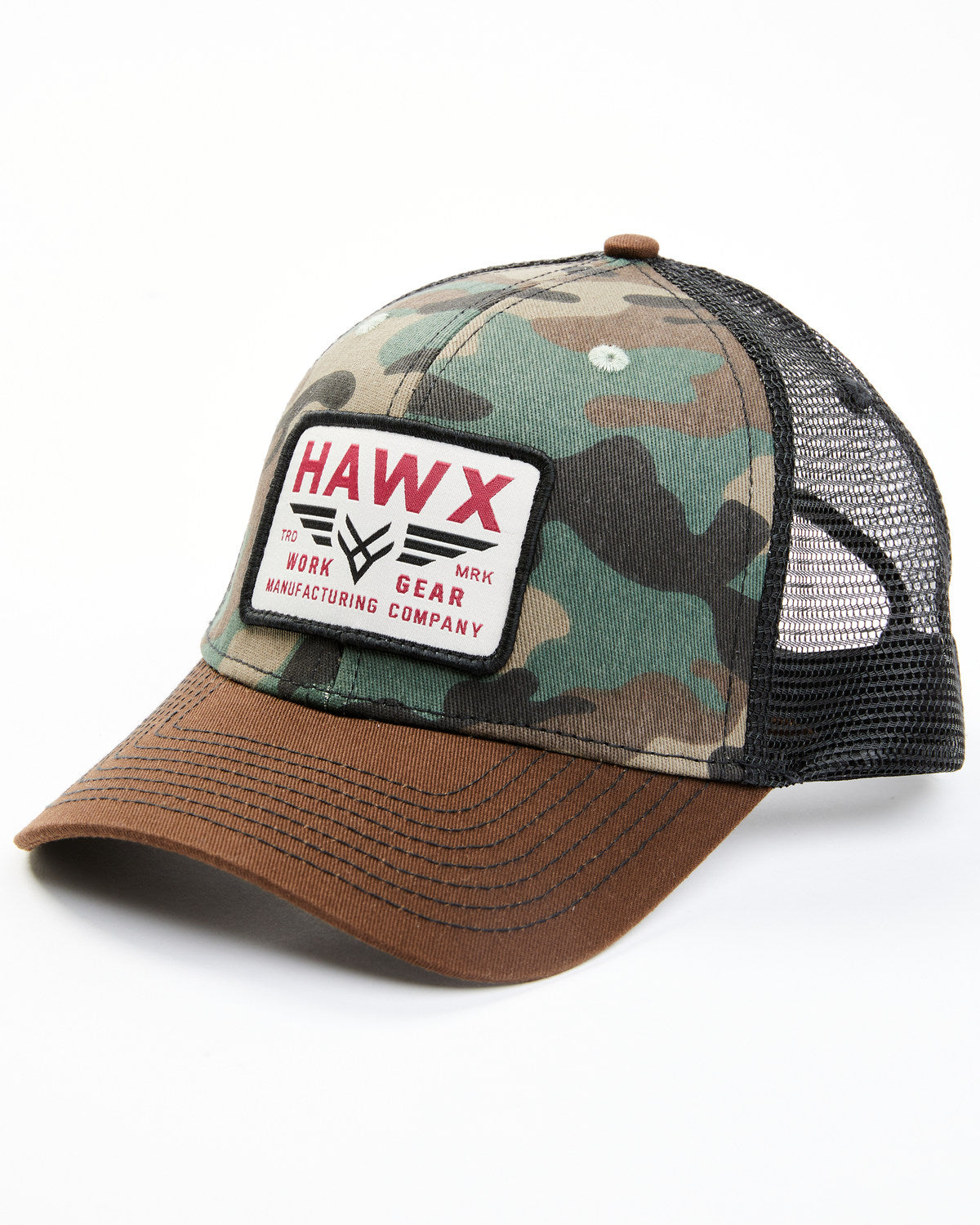Gorra con parche del logotipo de recreación y estampado de camuflaje para hombre