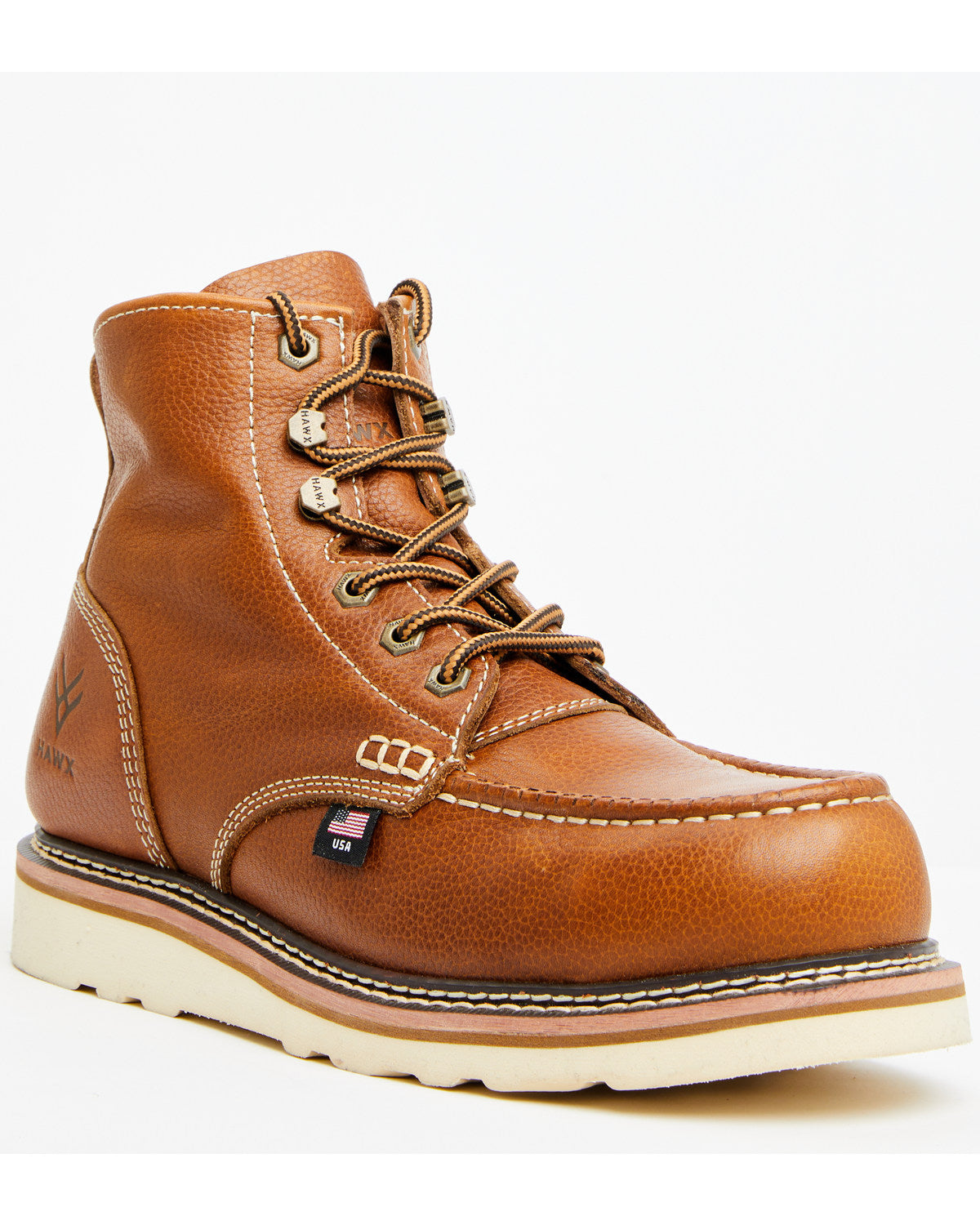 HAWX MEN\'S USA WEDGE WORK BOOTS - STEEL TOE Size 9D Men main image 4
